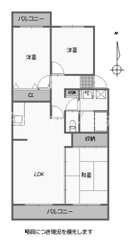 ハローイングス(3LDK/1階)の間取り写真