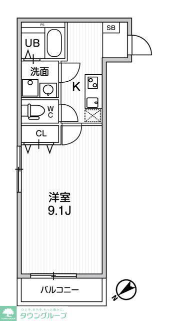TS CUOREお花茶屋(1K/3階)の間取り写真