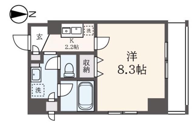 PURE COURT(1K/5階)の間取り写真