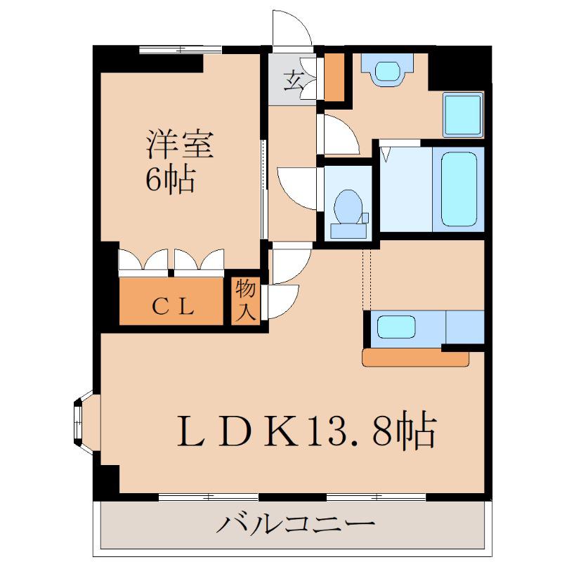 ALUBARNA (1LDK/2階)の間取り写真