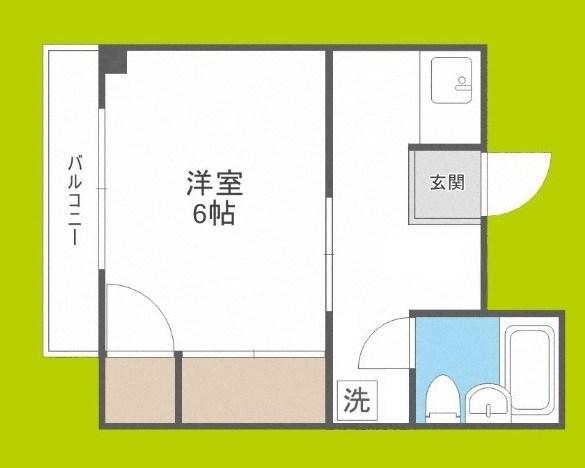 ウエストワン(1K/4階)の間取り写真