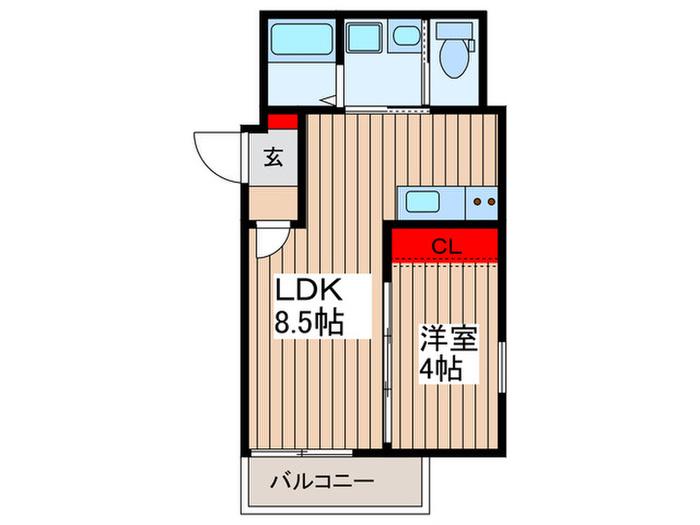 ルナマーレ七里(1LDK/2階)の間取り写真