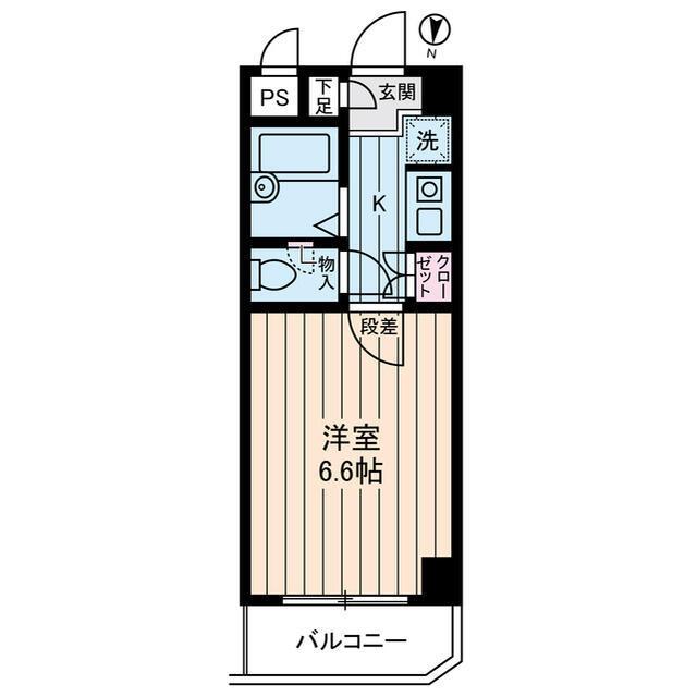 アセンズシティ2(1K/2階)の間取り写真