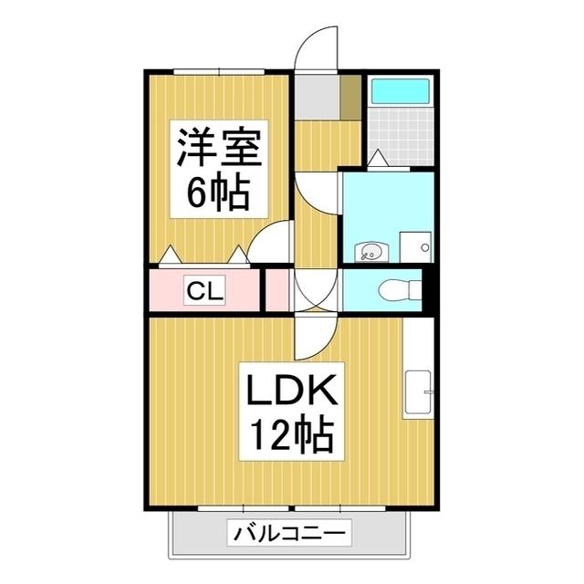 SURPLUS TWO塩原A(1LDK/1階)の間取り写真