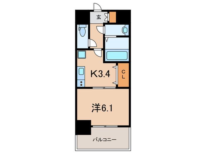 THEORY KOBE ANESIA(1K/11階)の間取り写真