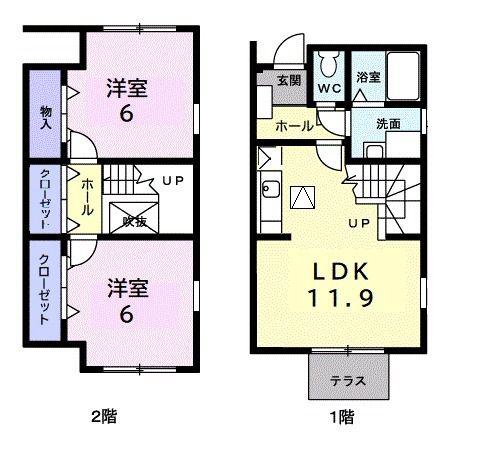 ドリーム宮久保I番館(2LDK/1階)の間取り写真