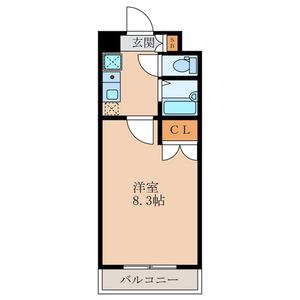 クリムゾン博多(1K/3階)の間取り写真