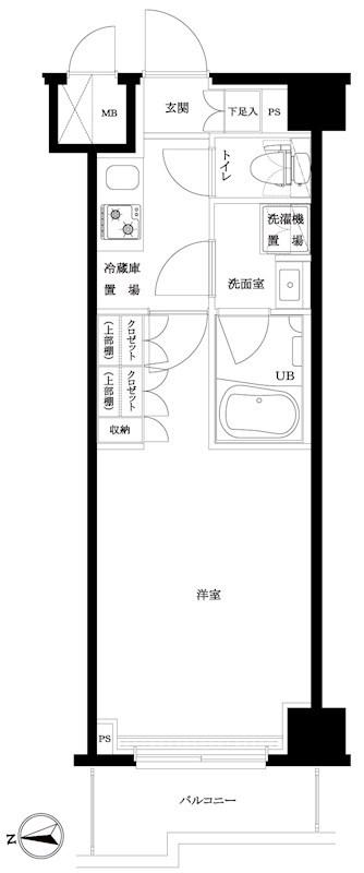 ルーブル横濱江ケ崎町(1K/6階)の間取り写真