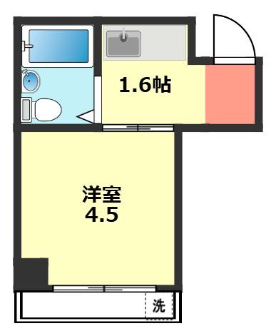 ロイヤル鷹匠(1K/3階)の間取り写真