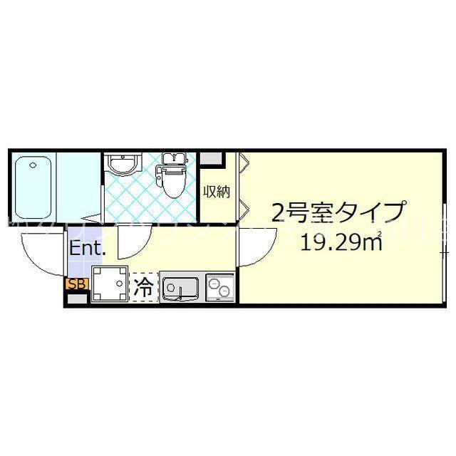 ルノン平井(1K/3階)の間取り写真