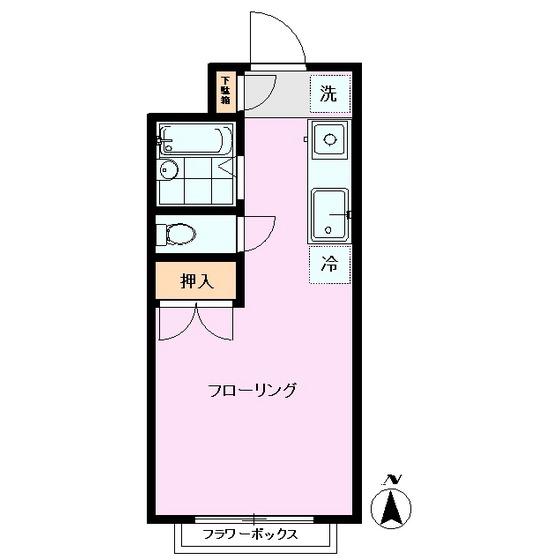 サンバレー12(1K/2階)の間取り写真