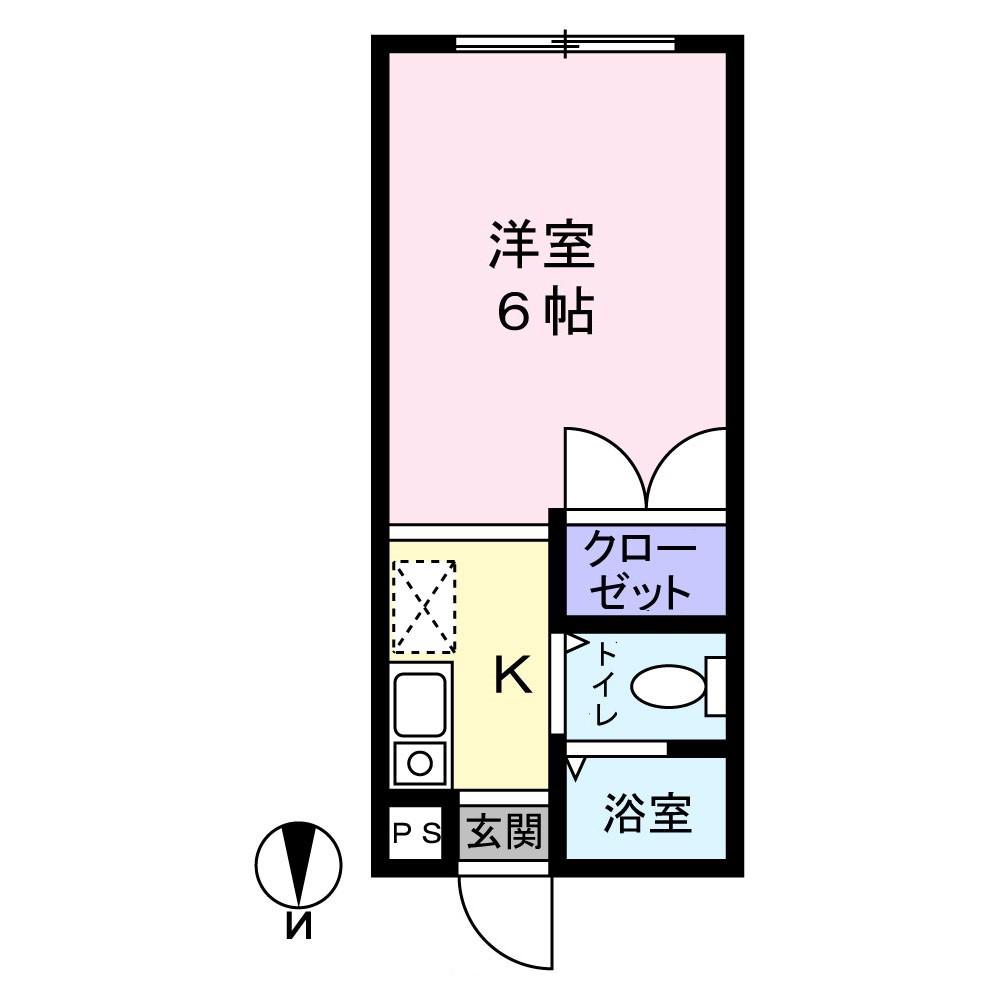 リーフ津島京町(1K/2階)の間取り写真