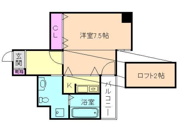 W.O.B FUKUSHIMA(ワンルーム/9階)の間取り写真