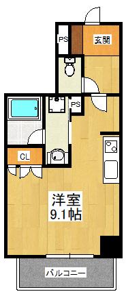 セレサ市川行徳(ワンルーム/2階)の間取り写真