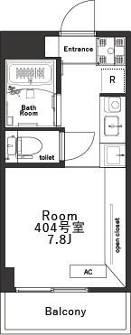 BELLEVIAGE YOKOHAMA(ワンルーム/4階)の間取り写真