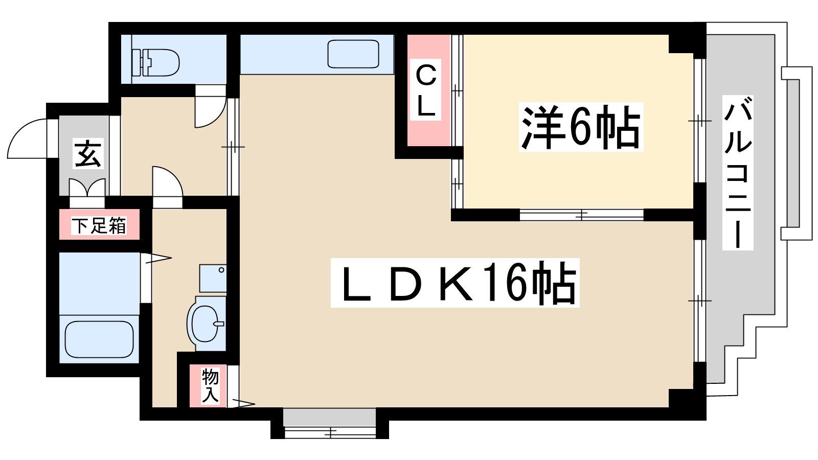 ディオサCS(1LDK/1階)の間取り写真