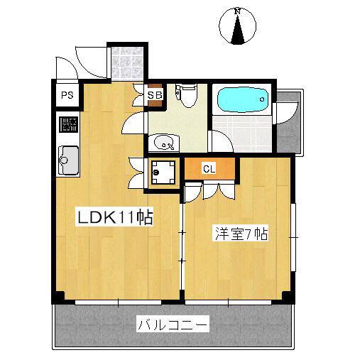 SKOG(1LDK/2階)の間取り写真