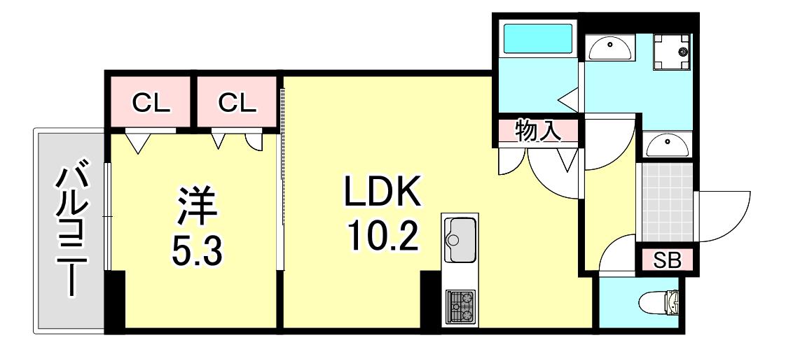 CORTE BREEZA御影(1LDK/3階)の間取り写真