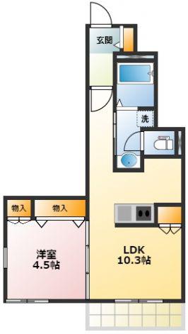 COCORO61113(1LDK/1階)の間取り写真