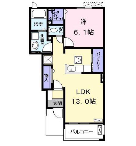 コンフォーティアA(1LDK/1階)の間取り写真