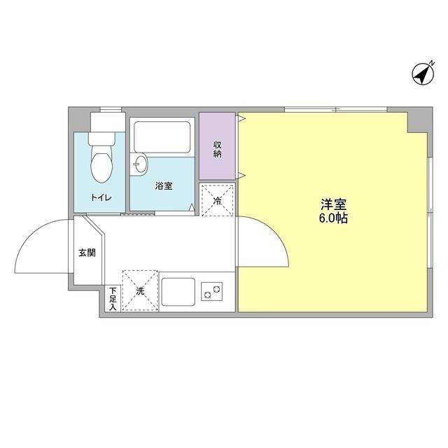 メゾンフラワー田園調布(1K/1階)の間取り写真