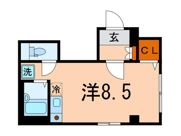 ミレニアムコート(ワンルーム/2階)の間取り写真