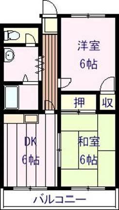 小泉ハイム(2DK/4階)の間取り写真
