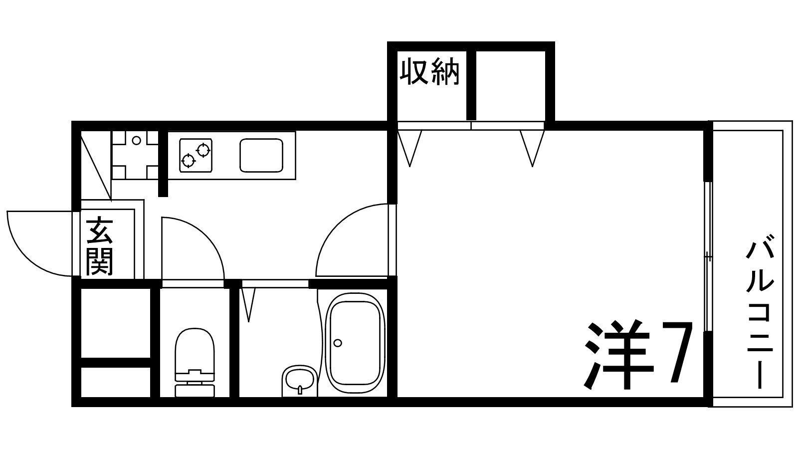 ジュネス神屋町(1K/3階)の間取り写真