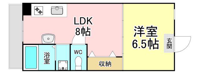 ギャラン光貞(1LDK/2階)の間取り写真