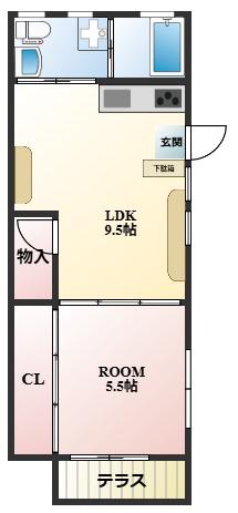 ざ・ぴあ(1LDK/1階)の間取り写真