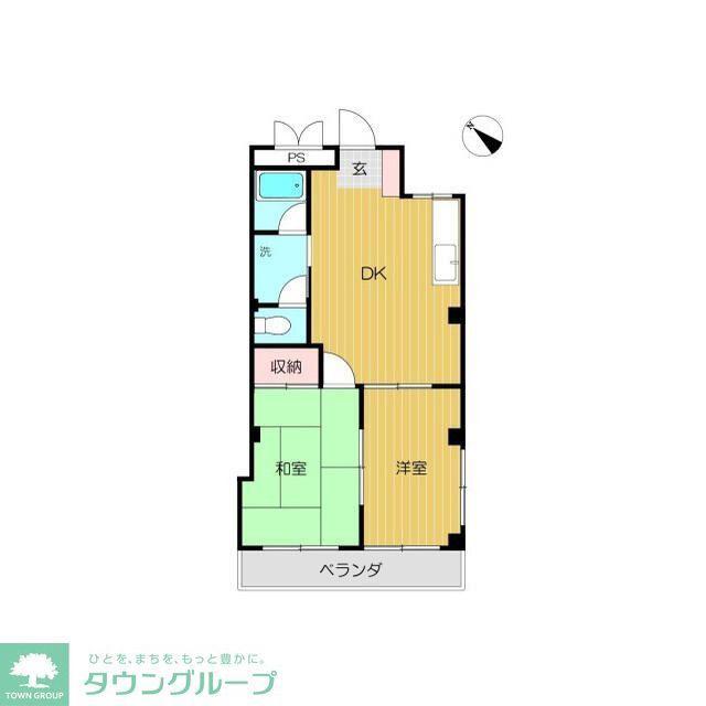 中川マンション(2DK/2階)の間取り写真