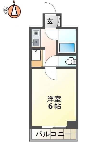 ダイアパレス佐古三番町(1K/4階)の間取り写真