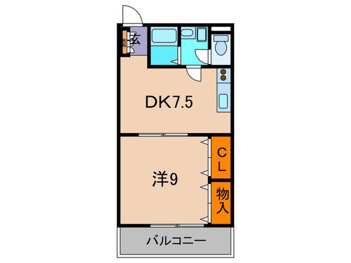 レオパレスヴィラMN-1(1DK/3階)の間取り写真
