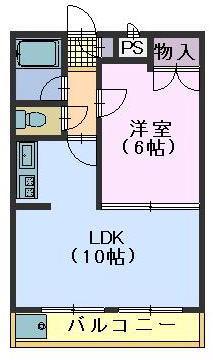 エスタ植田(1LDK/1階)の間取り写真