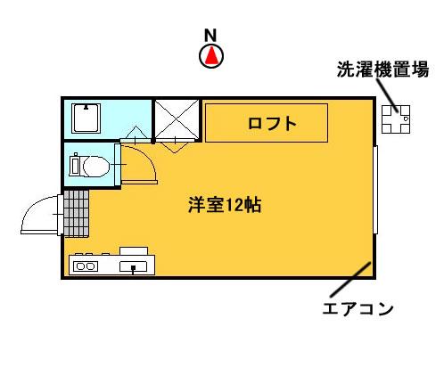 菱川コーポ(ワンルーム/1階)の間取り写真