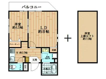 レバランス今里(1LDK/3階)の間取り写真
