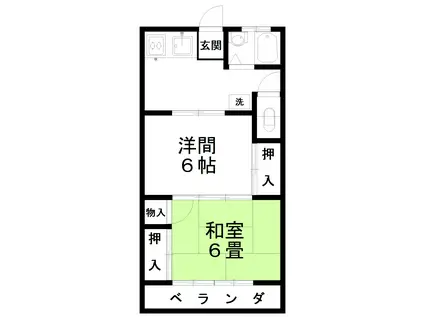 瀬戸ハイツI(2DK/1階)の間取り写真