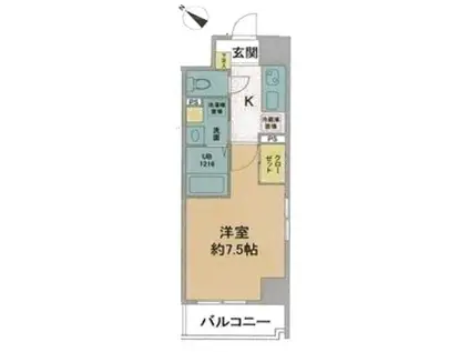 セントレガーレ浜町(1K/7階)の間取り写真