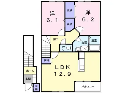フレーズ(2LDK/2階)の間取り写真