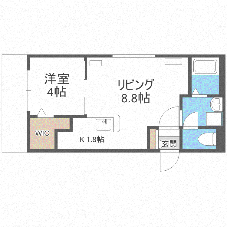 DPレジデンス麻生(1LDK/2階)の間取り写真