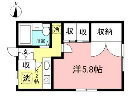 サンハイツ(1K/1階)の間取り写真