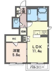 シャーメゾン宮前(1LDK/1階)の間取り写真
