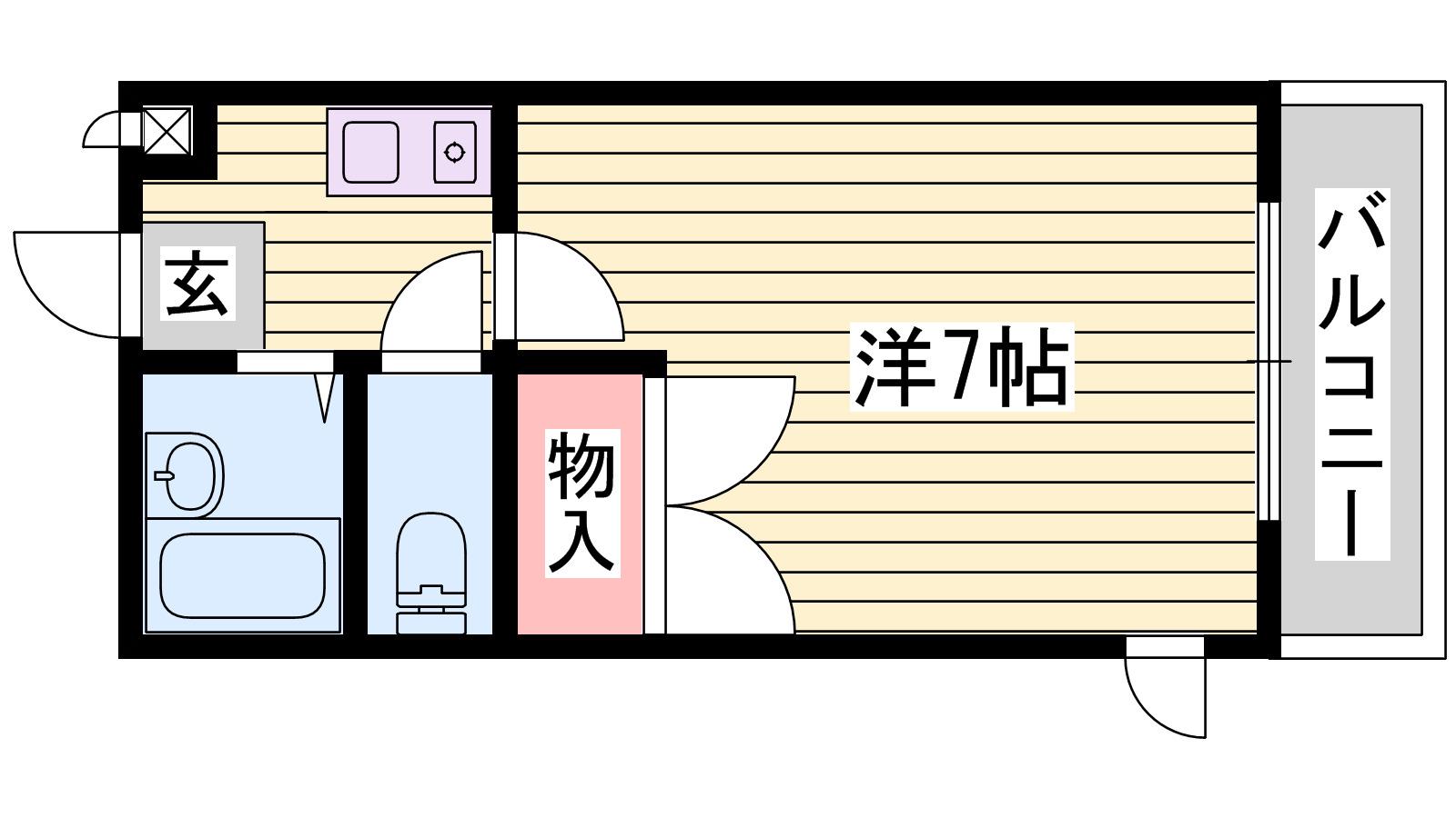 レオパレスフレーズ壱番館(1K/2階)の間取り写真