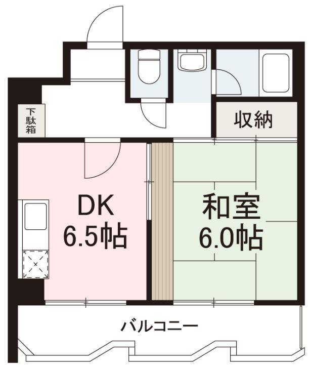 ヴィラ扇(1DK/2階)の間取り写真