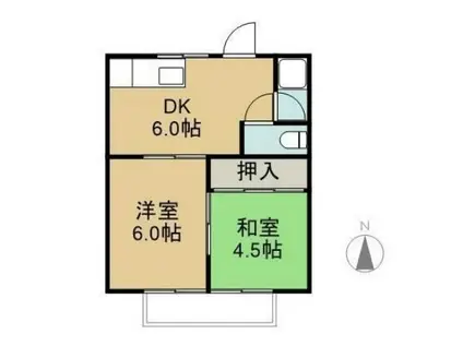 コーポ小田(2DK/2階)の間取り写真