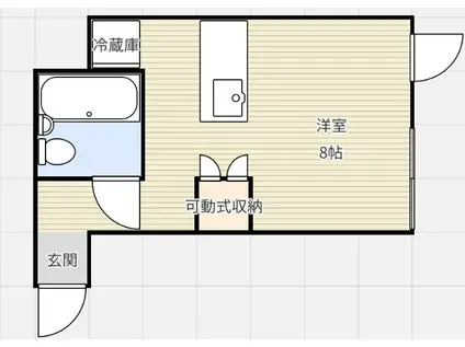 東山フラッツ(ワンルーム/1階)の間取り写真