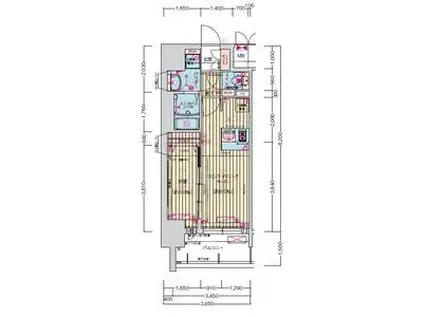 プレサンス名古屋駅ゲート(1LDK/10階)の間取り写真