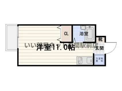 リバティハウス山本(ワンルーム/2階)の間取り写真