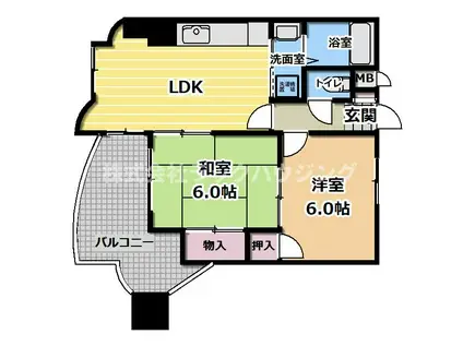 パークロイヤル(1LDK/4階)の間取り写真