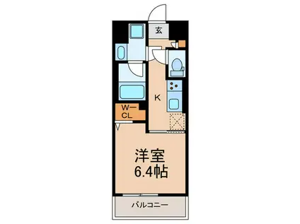 H&K KASHIWA HILLS(1K/8階)の間取り写真